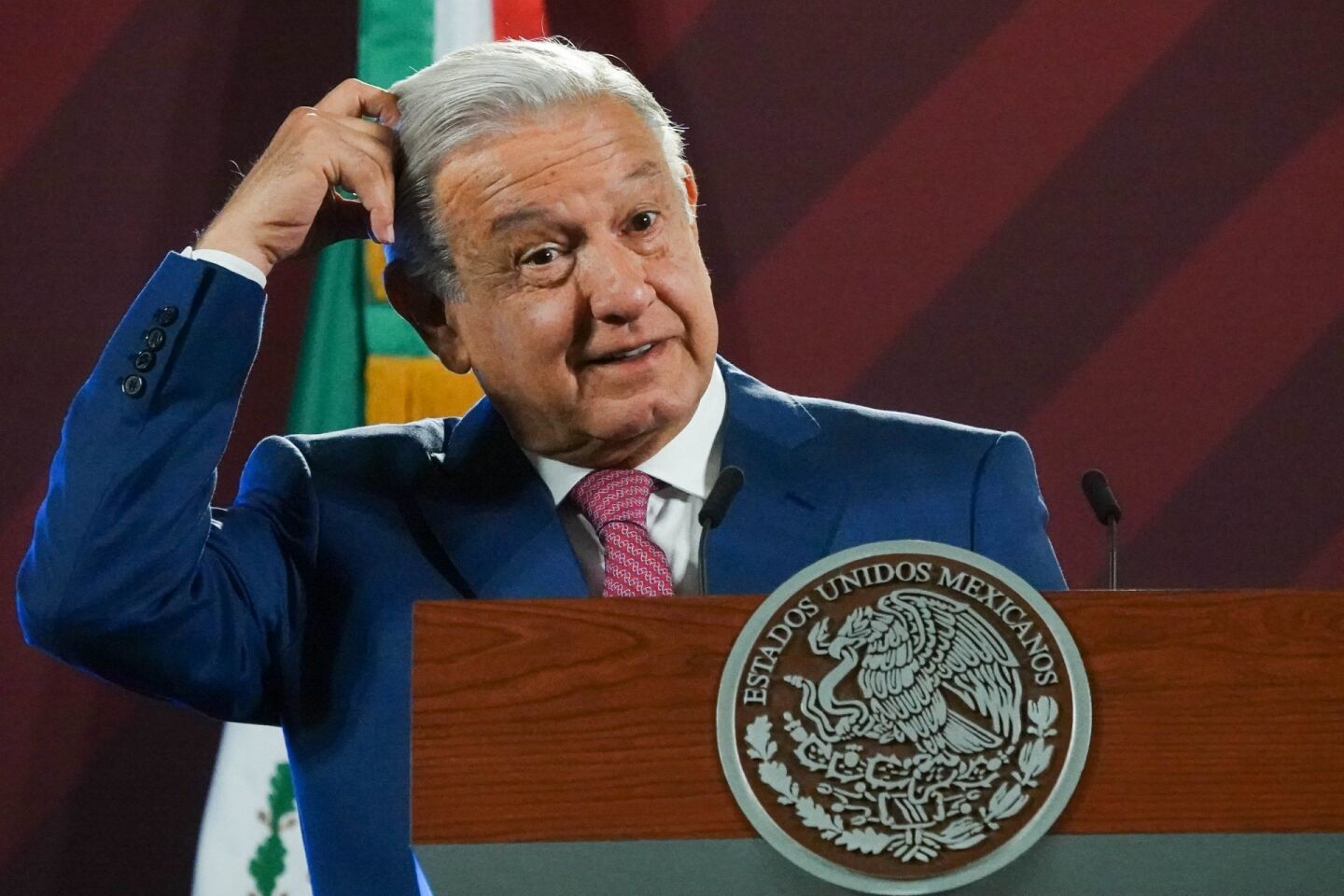 Andrés Manuel López Obrador durante la conferencia matutina desde Palacio Nacional