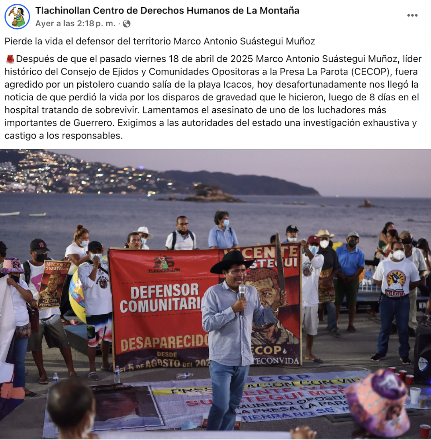 Muere el activista Marco Antonio Suástegui
