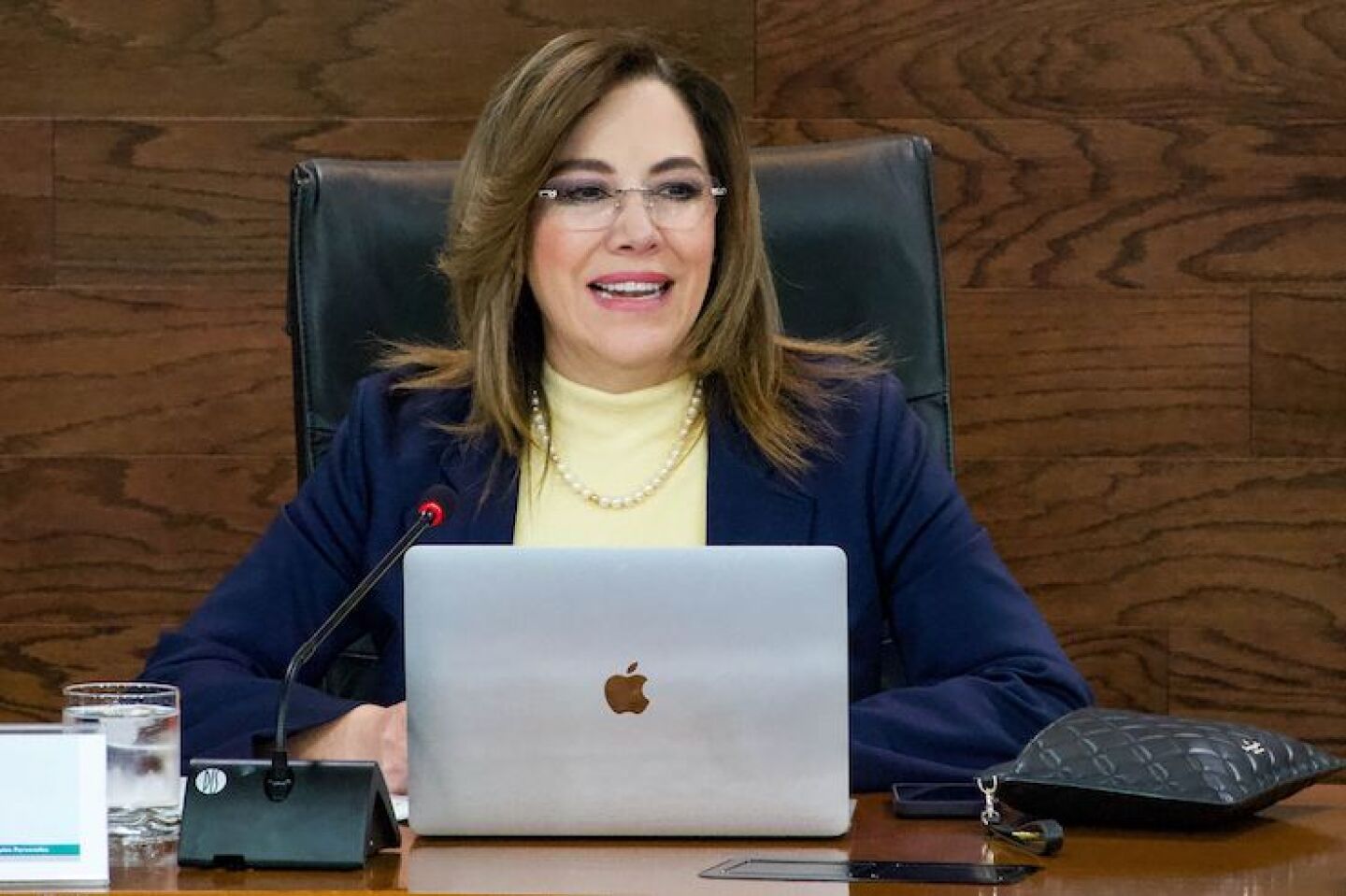 Blanca Lilia Ibarra, comisionada presidenta, durante la sesión extraordinaria del Instituto.