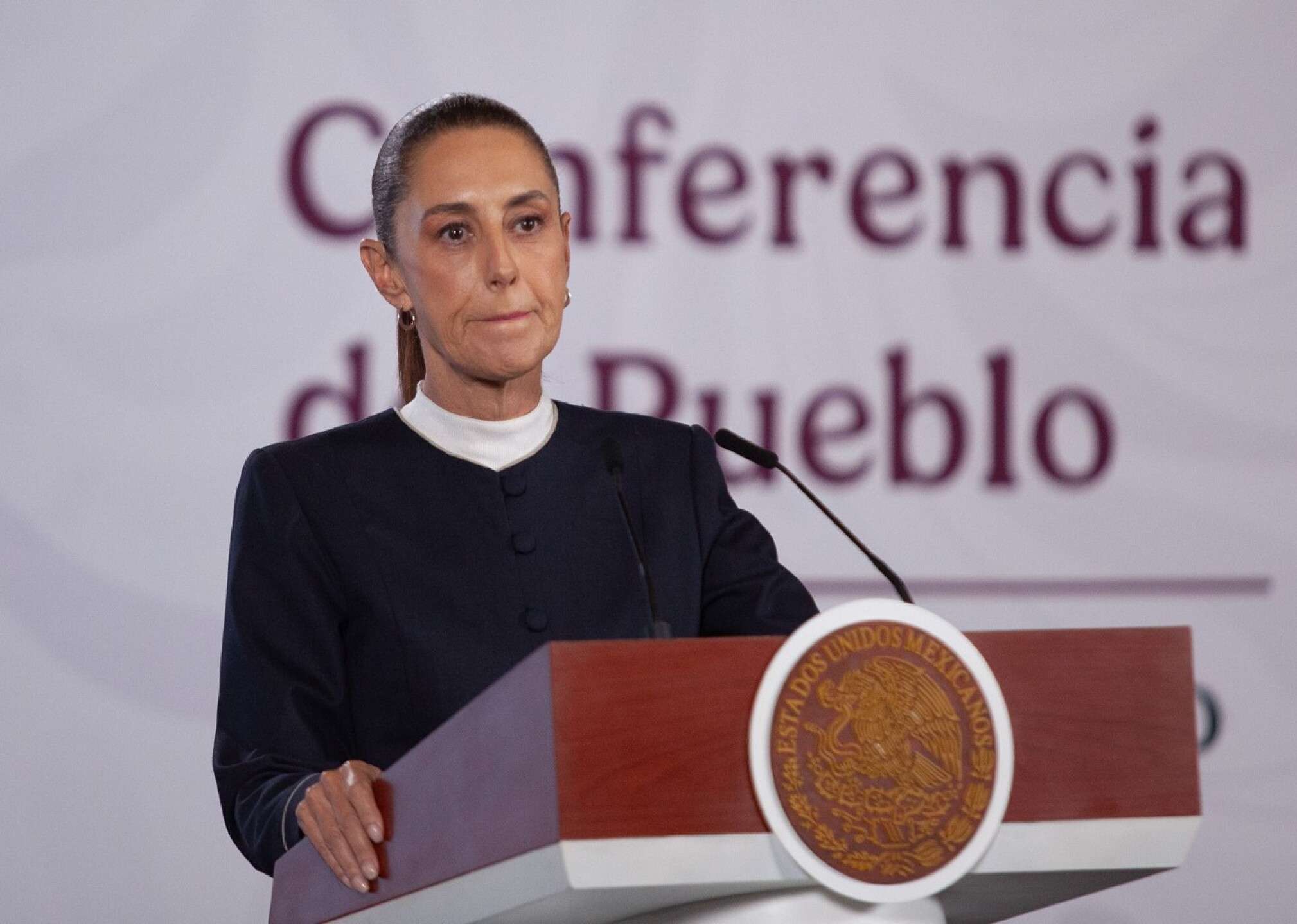 Sheinbaum conferencia matutina mueca