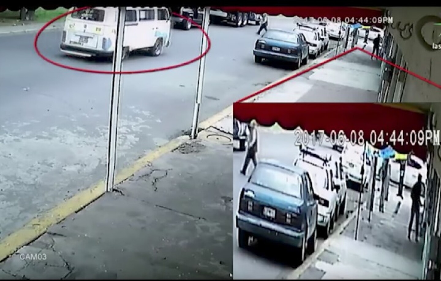 Valeria sube a combi cortada