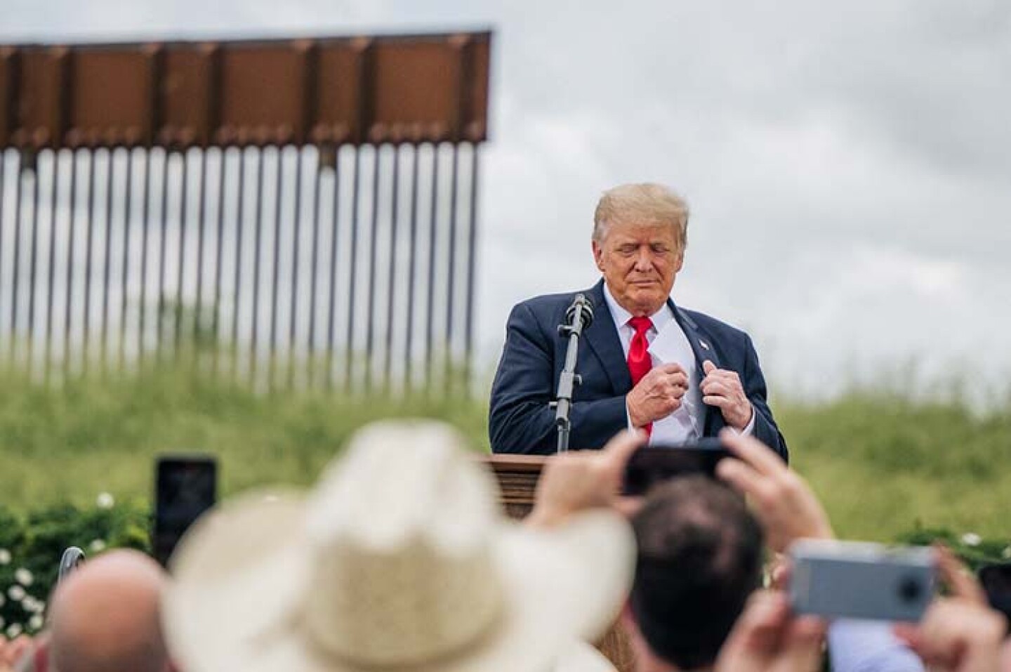 Former President Trump Joins TX Gov. Abbott At Unfinished Border Wall