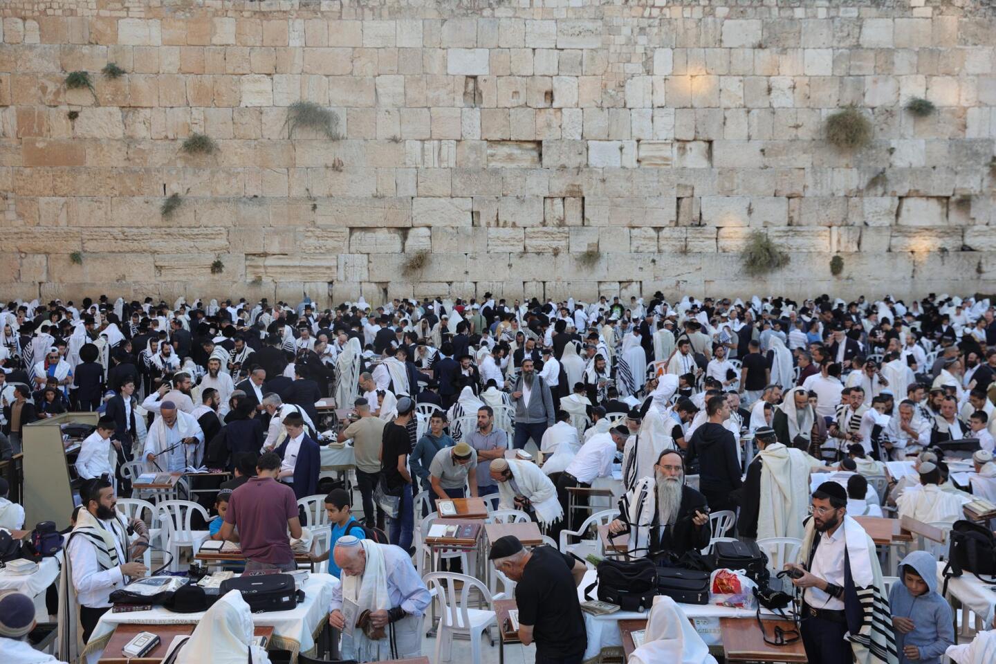 Jewish New Year Rosh Hashanah prayer at the western wall