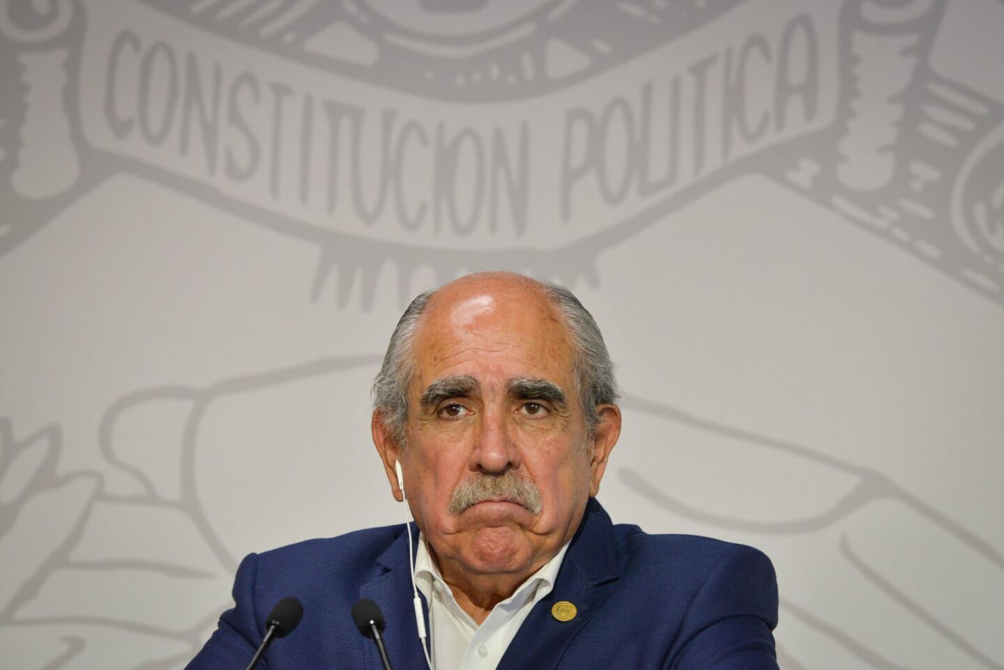 Pablo Gómez, diputado de Morena, durante su posicionamiento en torno a la discusión de desafueros planteados en la Sección Instructora de la Cámara de Diputados.