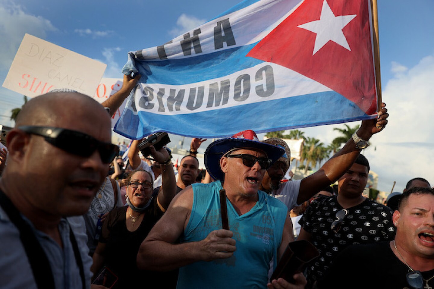 Miami's Little Havana Community Reacts To Protests In Cuba