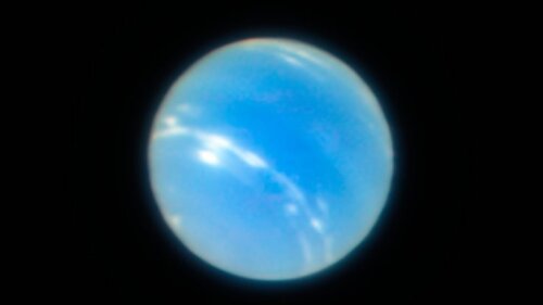 Neptune from the VLT with MUSE/GALACSI Narrow Field Mode adaptive optics