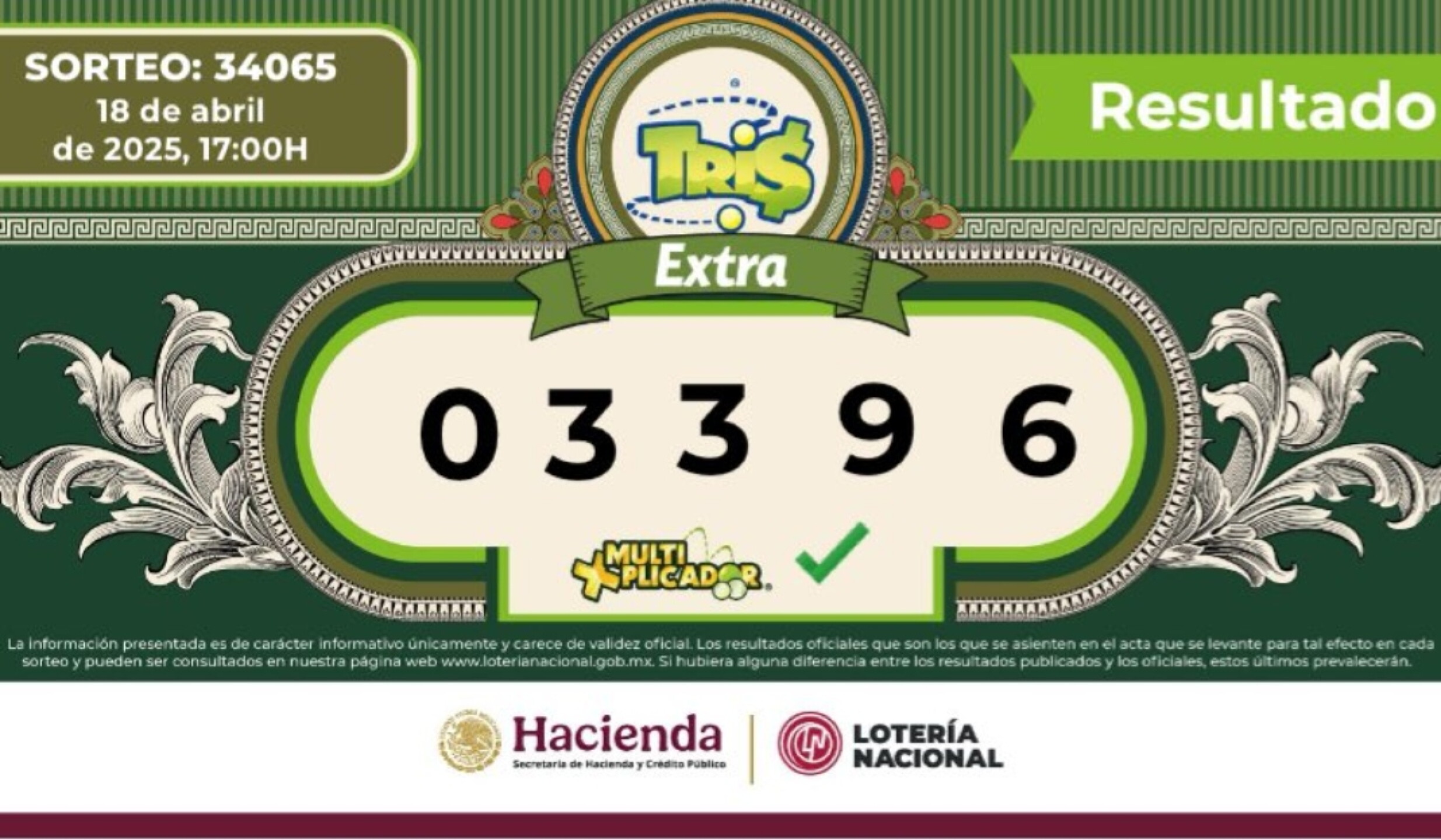 Sorteo Resultados Sorteo Tris: números ganadores de hoy viernes 18 de abril de ...
