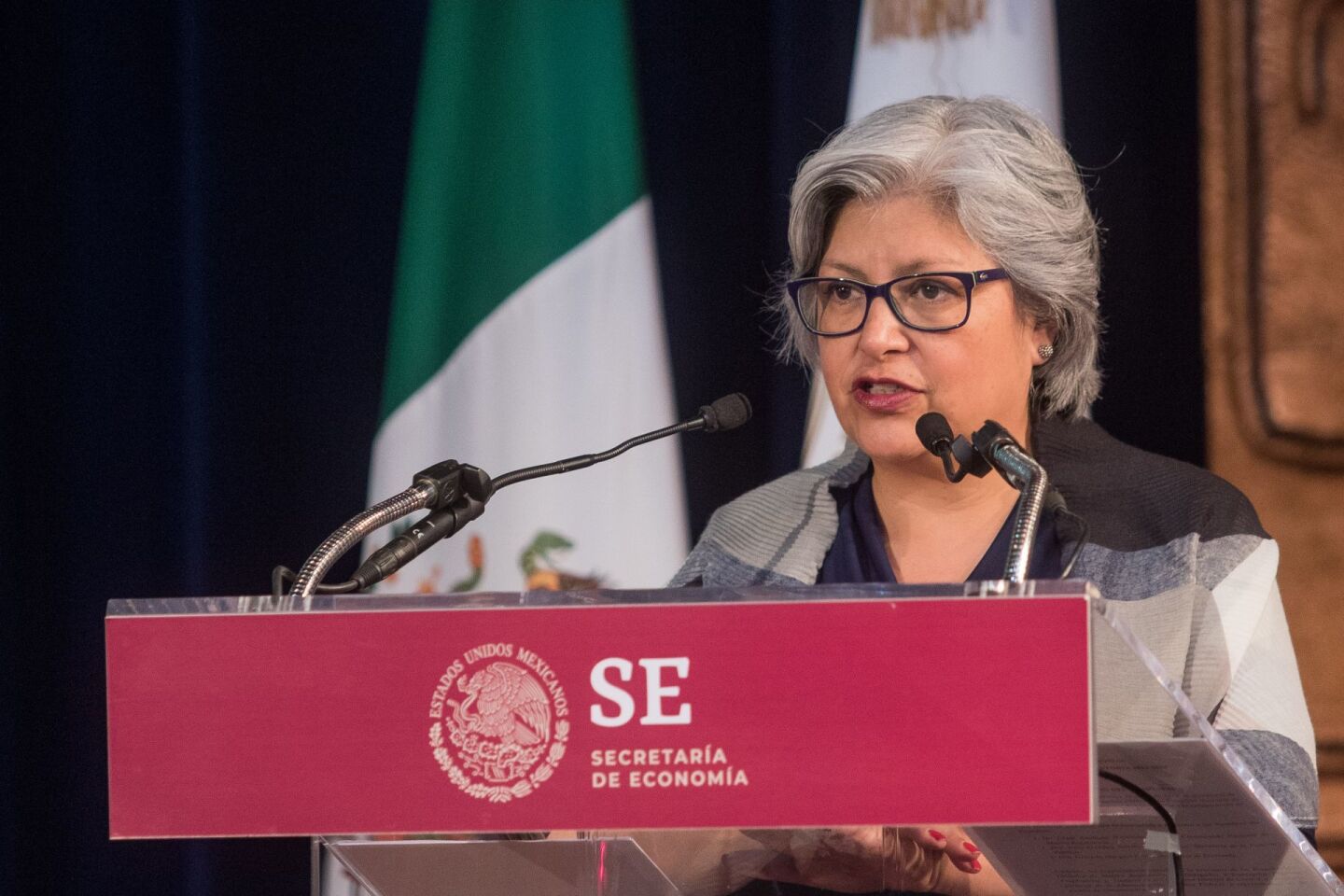 CIUDAD DE MÉXICO, 26JUNIO2019.- Graciela Márquez Colin, secretaria de Economía, durante la presentación de los Programas de Mejora Regulatoria 2019-2020, en la SE. FOTO: ISAAC ESQUIVEL /CUARTOSCURO.COM