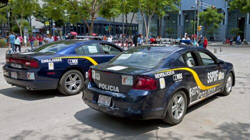 Police_cars_parked_in_Alameda_Central,_Mexico_City