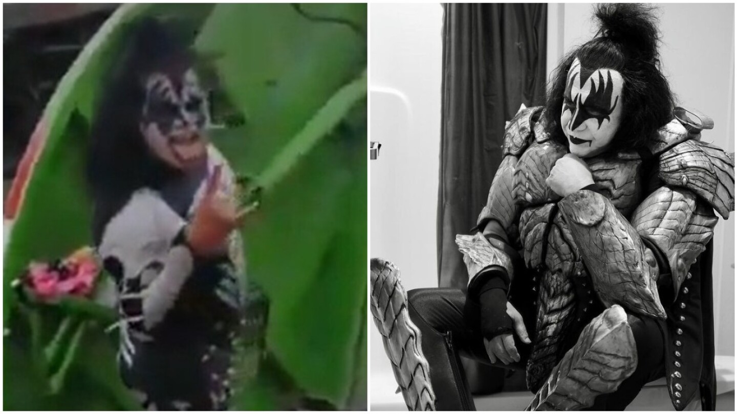 Un trabajador de limpieza se disfrazó de Kiss | Especial