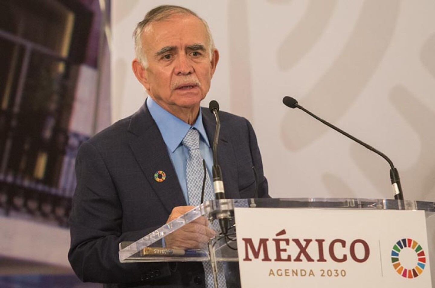 Alfonso Romo Garza, jefe de la Oficina de la Presidencia de la República, durante el Lanzamiento de la Estrategia Nacional para la implementación de la Agenda 2030 en México