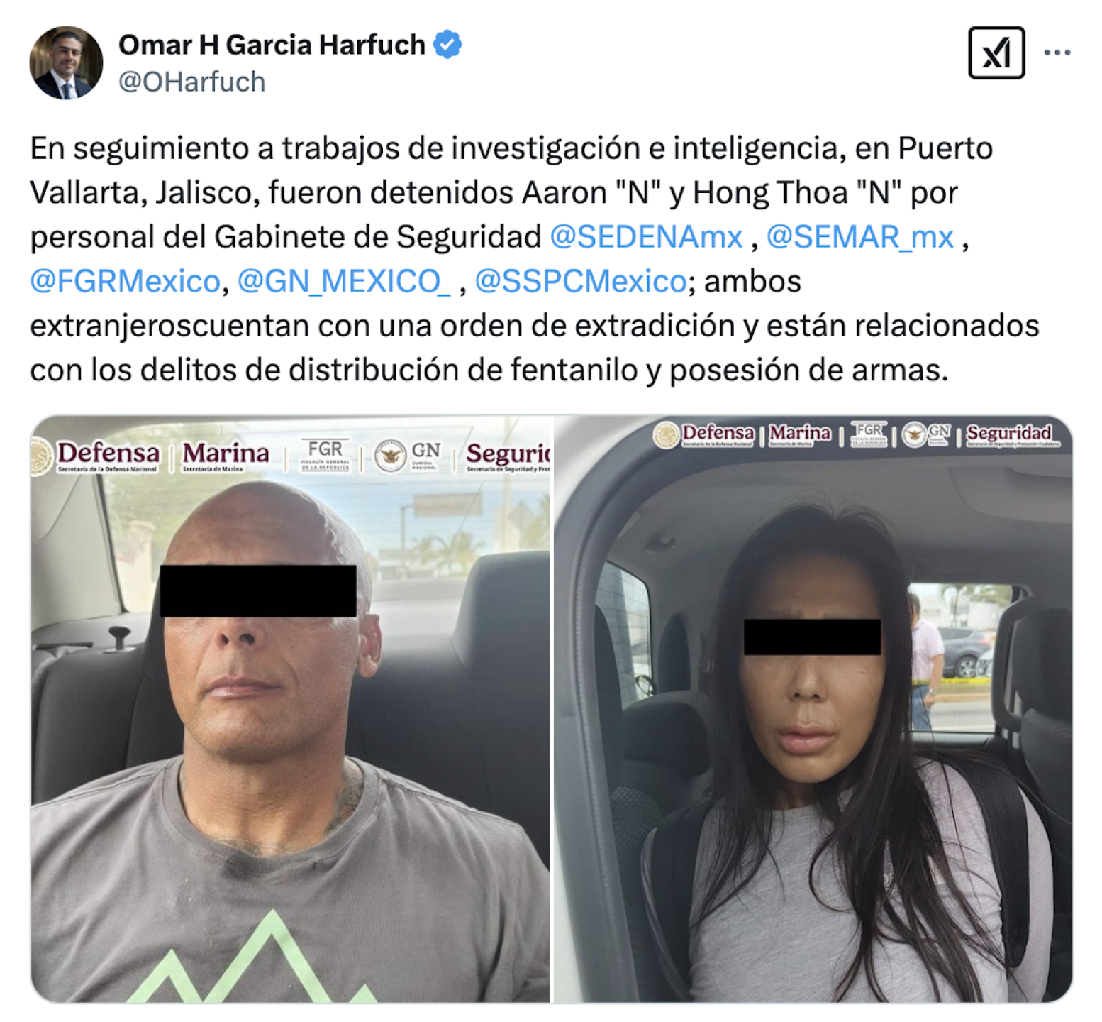 Detenidos en Puerto Vallarta, Jalisco