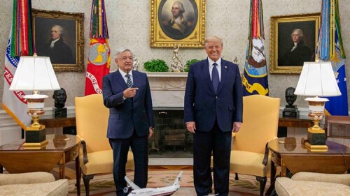 El mandatario mexicano Andrés Manuel López Obrador se reunión con su homológo estadounidense Donald Trump, en la Casa Blanca.