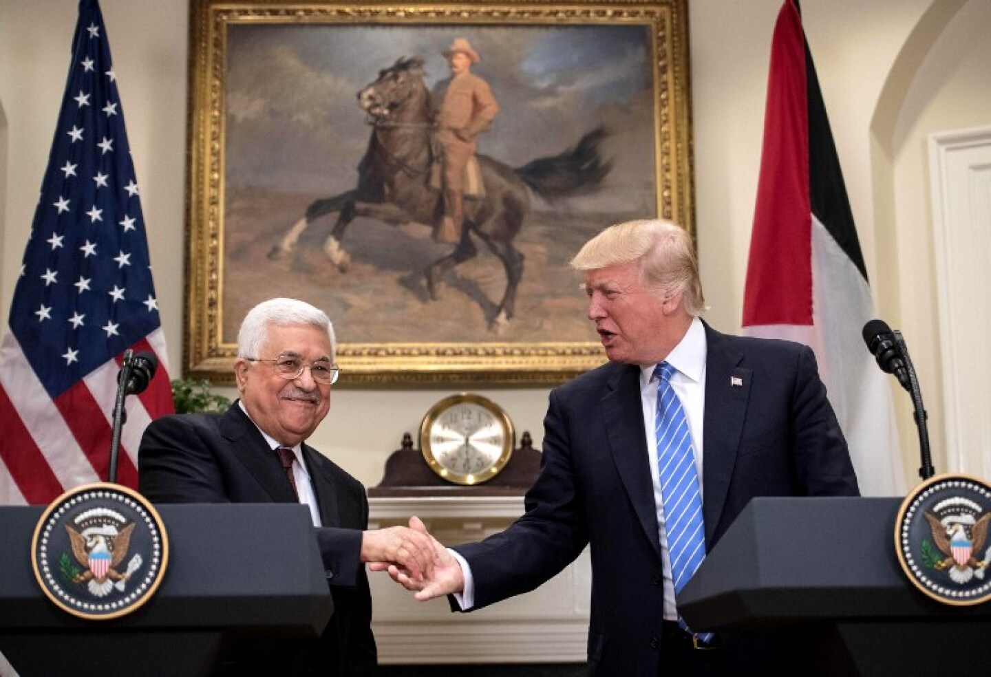 Palestinian president Abbas visits Trump in White House