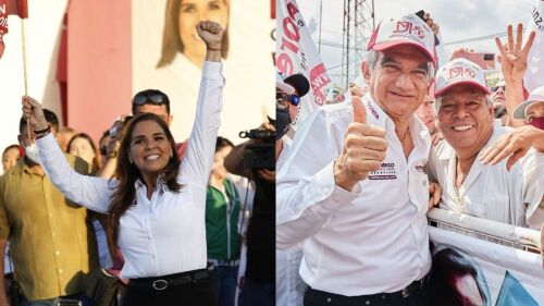 Américo Villarreal y Mara Lezama