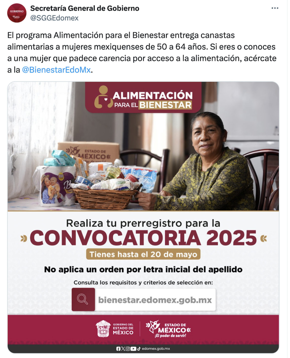 Convocatoria programa Alimentación para el Bienestar.