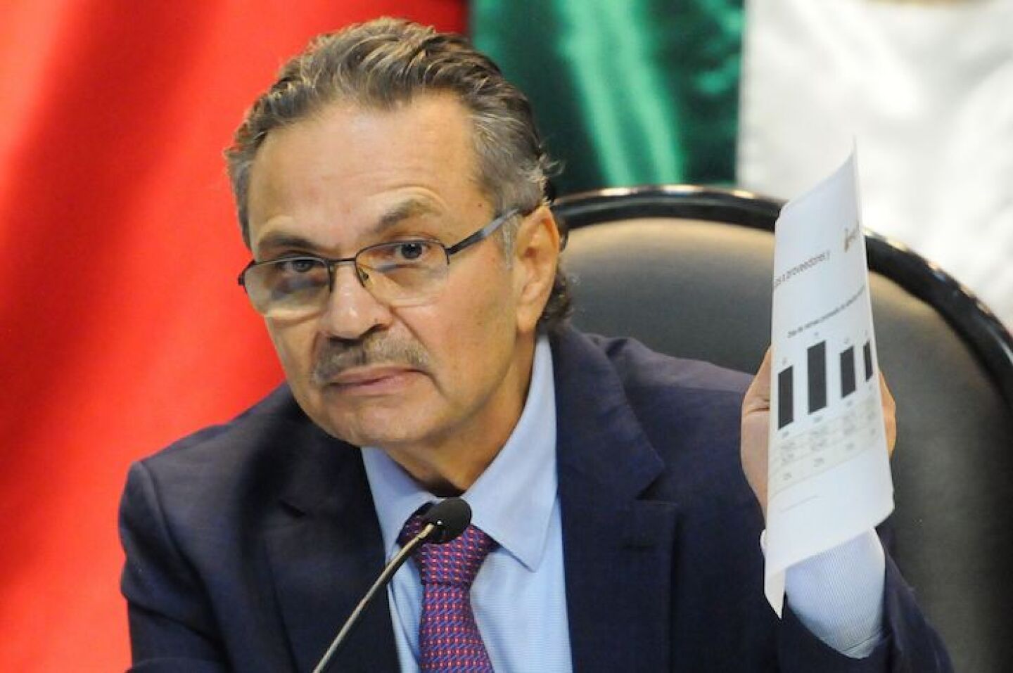 Octavio Romero Oropeza, director de Pemex, responde a preguntas de los diputados.