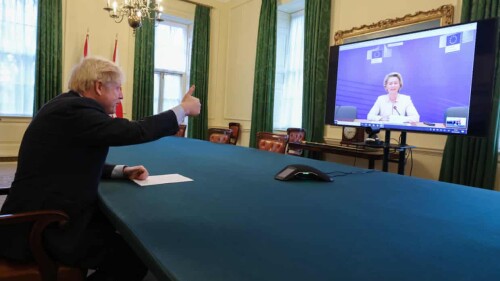 Boris Johnson y Ursula von der Leyen