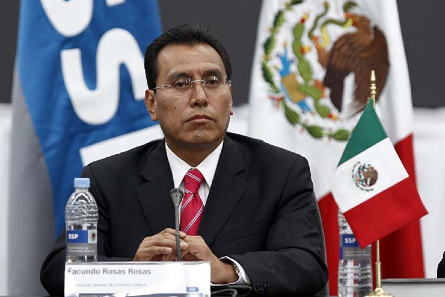 MÉXICO, D.F., 07SEPTIEMBRE2011.- Facundo Rosas, comisionado general de la Policía Federal durante una conferencia de prensa luego de una reunión de la 6ta Conferencia Nacional de Secretarios de Seguridad Pública que se realizo en el Centro de Alto M