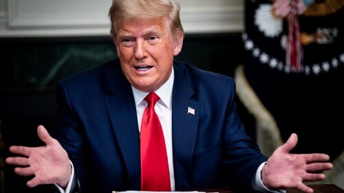 President Trump Participates In Thanksgiving Video Teleconference With Military Members