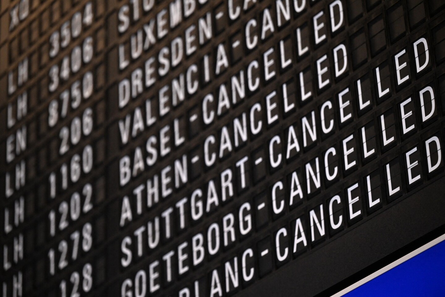 Tablero aeropuerto alemania