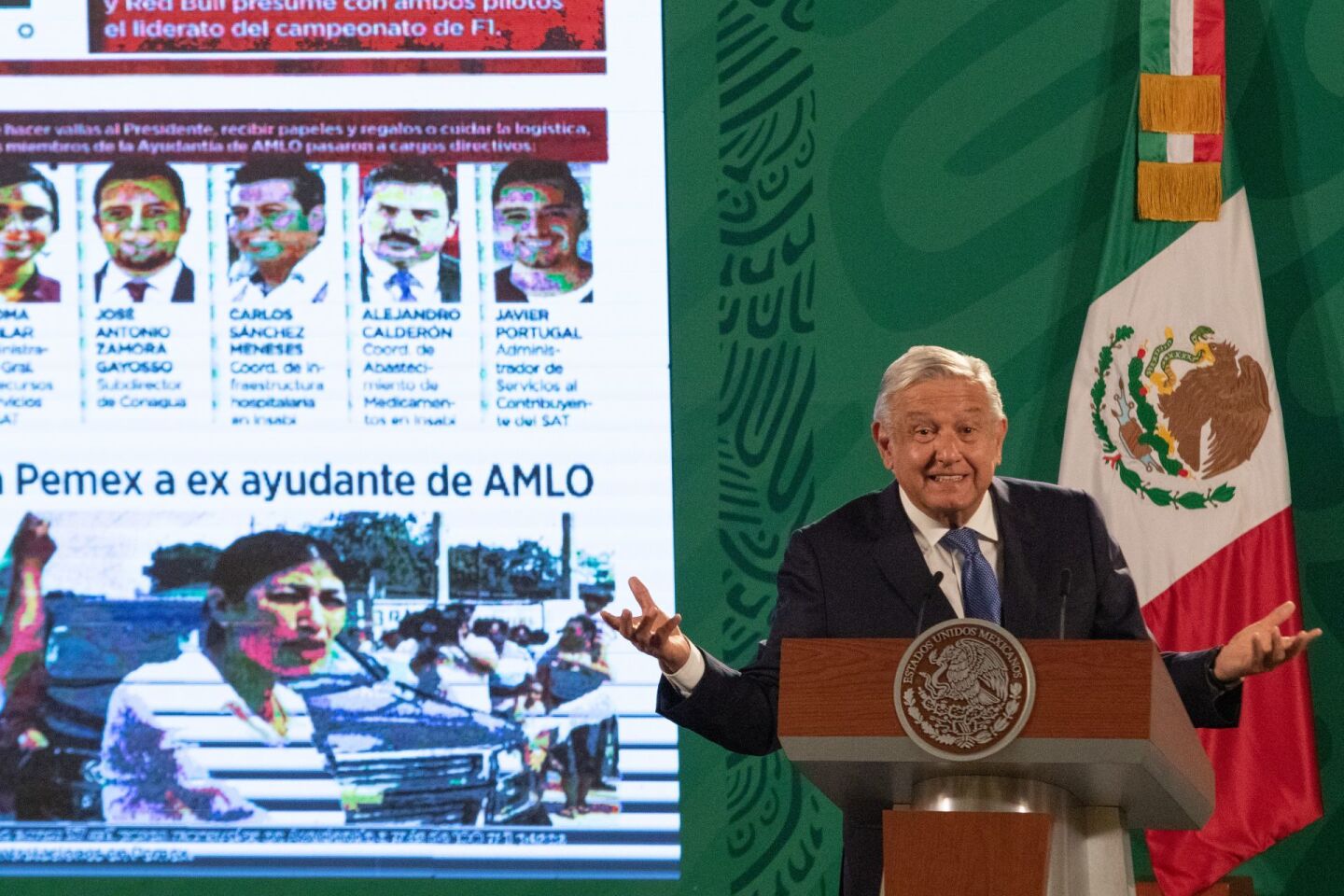 Andrés Manuel López Obrador, Presidente de México, mencionó la nota que destaca El Universal y el Reforma sobre la designación de Arlette Silva, como Gerente de Contrataciones de Pemex, la mencionada era parte de la ayudantía de la Presidencia.AML