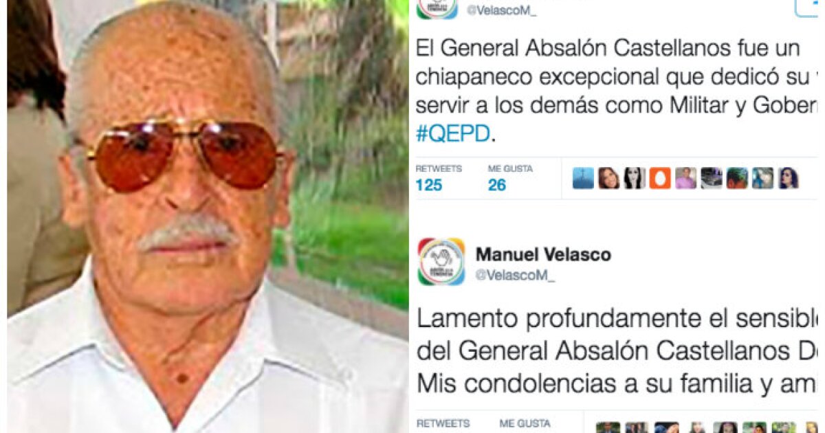 Muere Absalón Castellanos, exgobernador de Chiapas