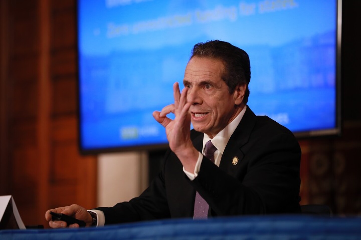 New York Governor Andrew Cuomo Holds His Daily Coronavirus Briefing In Albany
