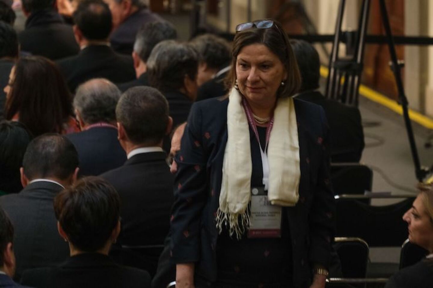 Martha Bárcena, embajadora de México en Estados Unidos, durante el inicio de la 31 Reunión de Embajadores y Cónsules 2020 Política Exterior para el Bienestar.