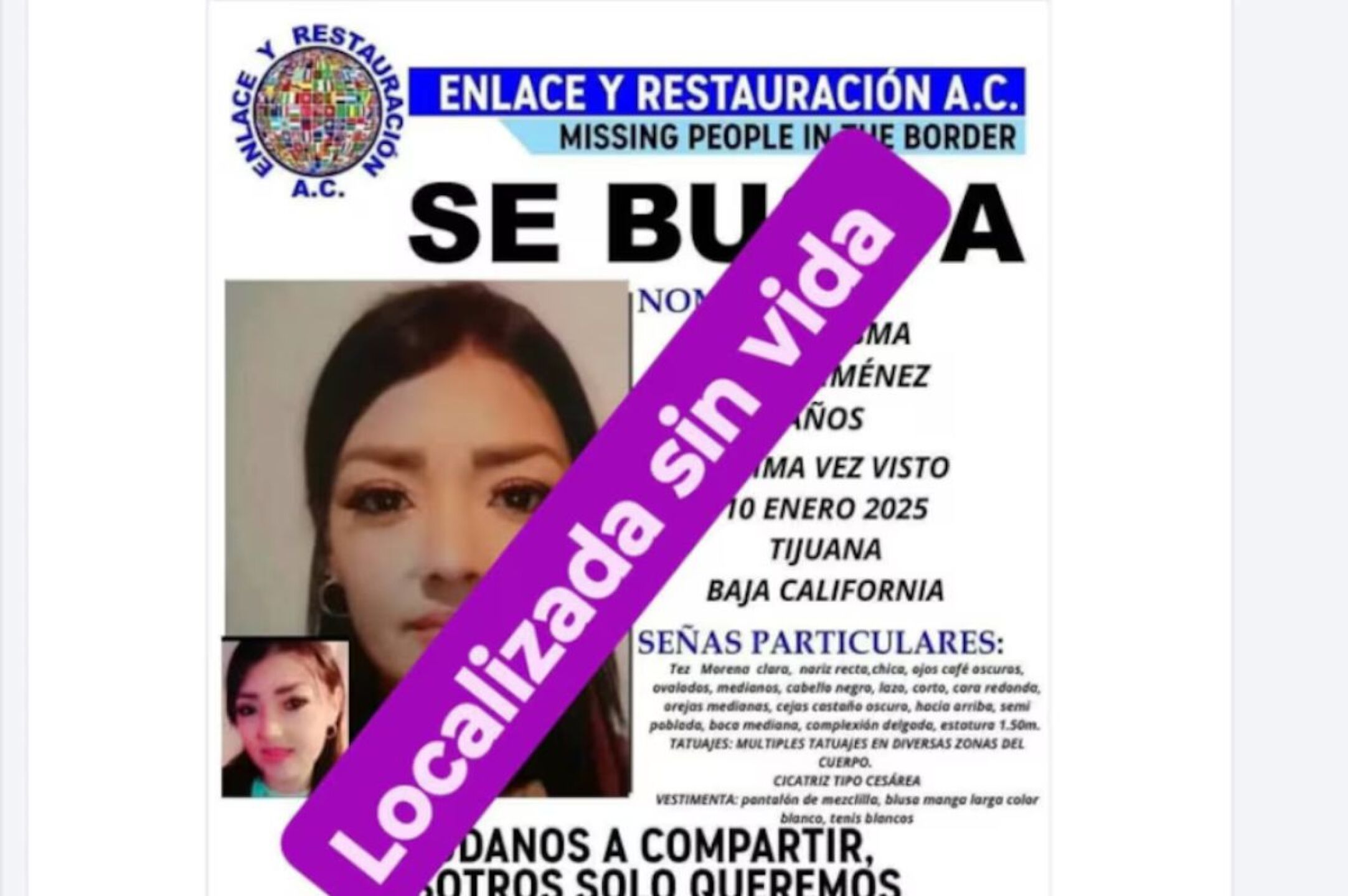 Madre encuentra hija Lesly Yarisma Tijuana