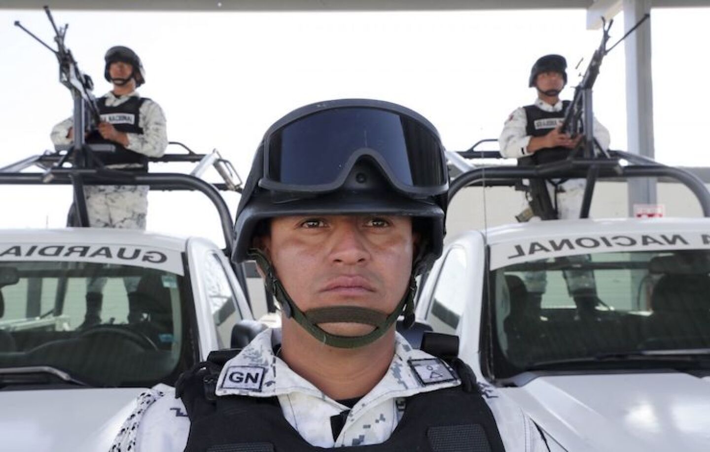 Elementos de la guardia Nacional durante la “Inauguración de Instalaciones de la Guardia Nacional”