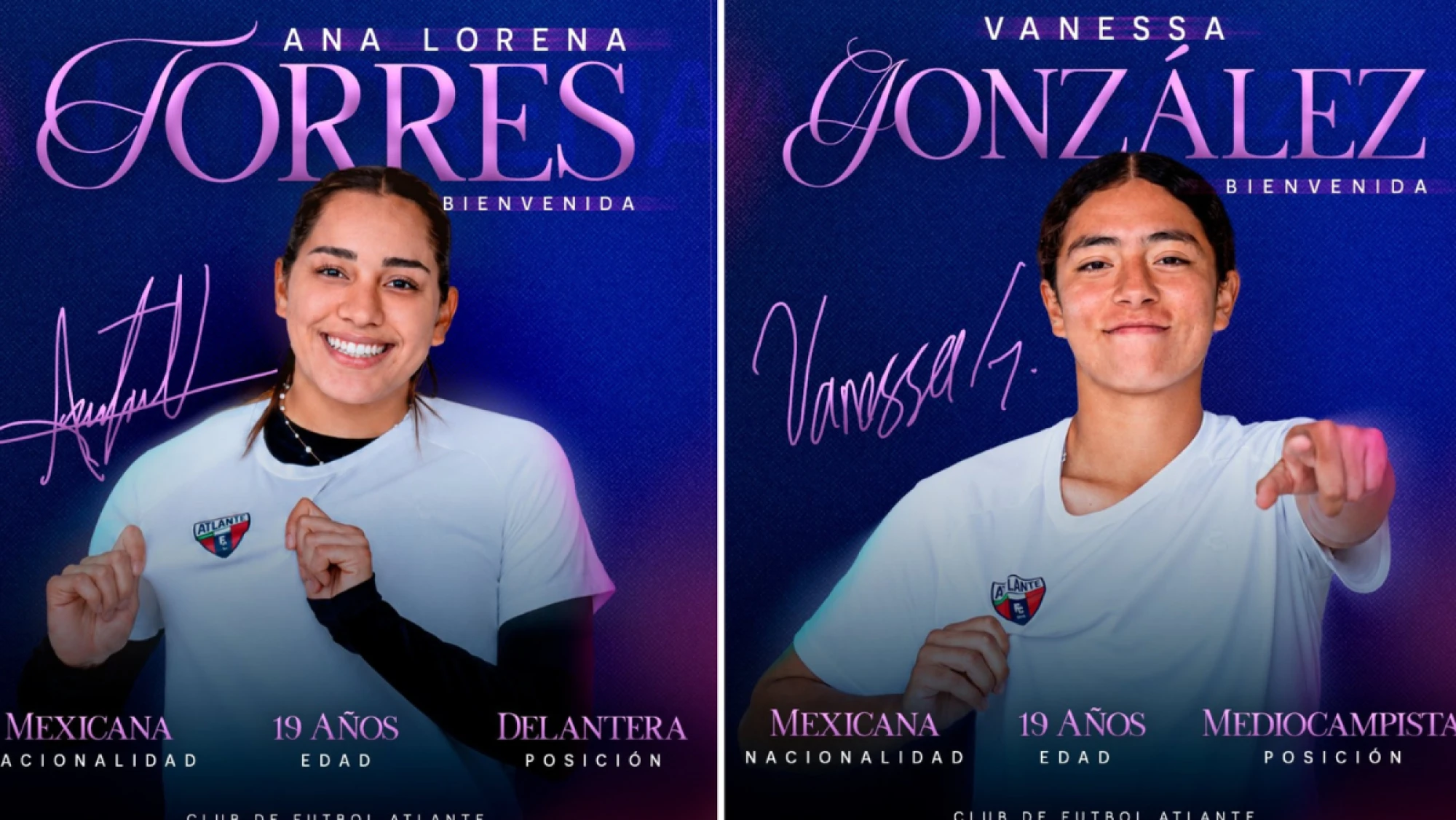 Atlante Femenil presenta a Ana Torres y Vanessa González, sus dos primeras jugadoras en la historia