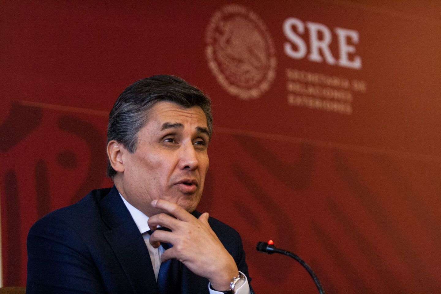CIUDAD DE MÉXICO, 15MARZO2019.- Juan José Ignacio Gómez Camacho, recién nombrado embajador de México en Canadá, ofreció conferencia de prensa en la Secretaría de Relaciones Exteriores para informes del plan de trabajo en dicho país.FOTO: GALO CAÑAS /CUARTOSCURO.COM