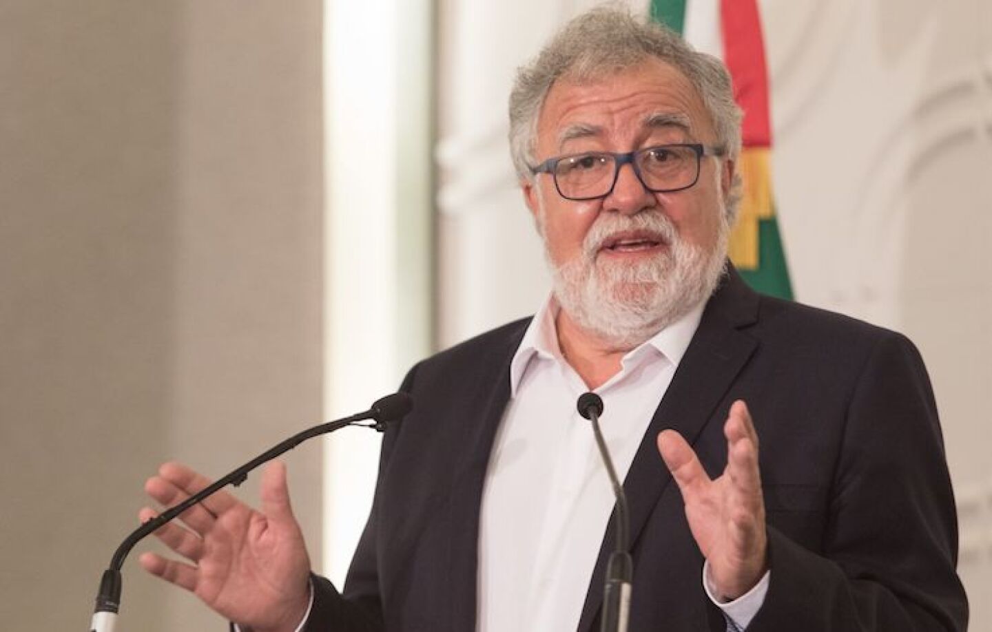 Olga Sanchez Cordero, Alejandro Encinas, y Karla Quintana Osuna, durante la presentación de la actualización del portal del Registro Nacional de Personas Desaparecidas, en el cual se podrá consultar en tiempo real las desapariciones forzadas a nivel nacional.