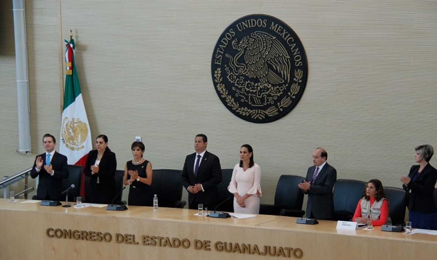 GUANAJUATO, GUANAJUATO, 26SEPTIEMBRE2018.- Diego Sinhue Rodríguez Vallejo, durante su toma de protesta como gobernador constitucional del Estado de Guanajuato ante el Pleno del Congreso local.FOTO: GUSTAVO BECERRA /CUARTOSCURO.COM