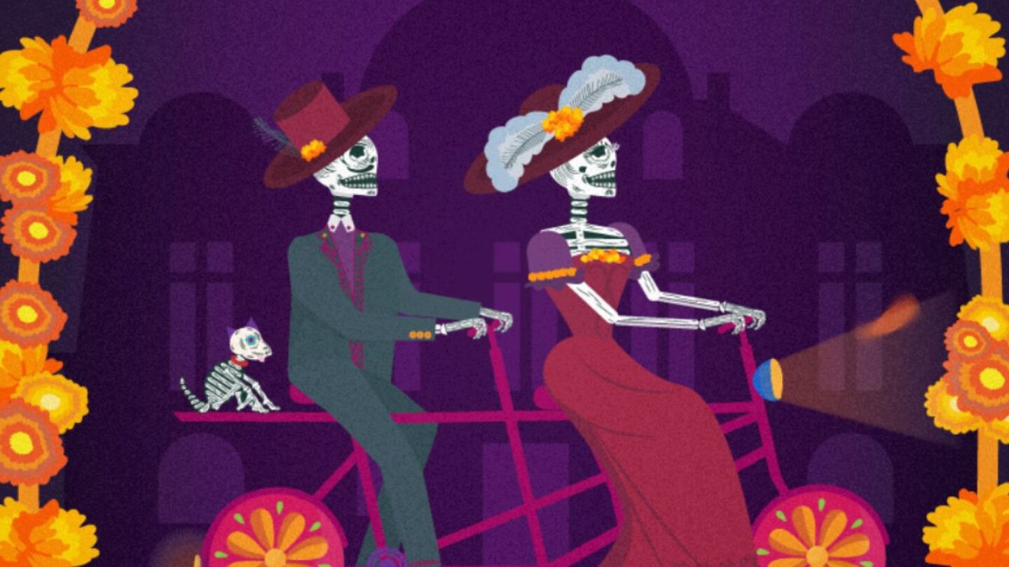 Paseo nocturno del día de muertos en CDMX