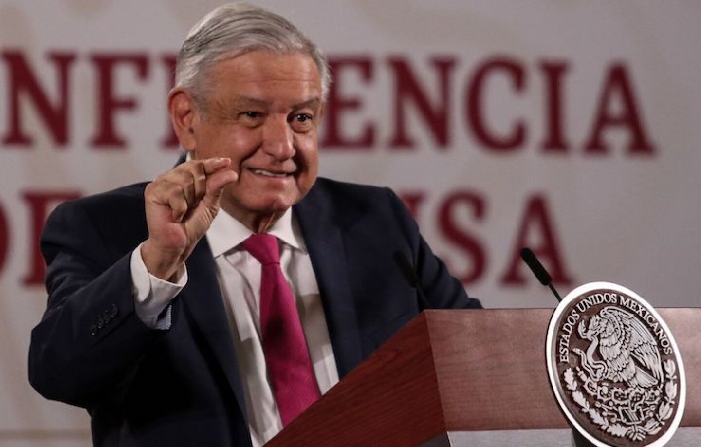 Andrés Manuel López Obrador, presidente de México, durante su conferencia matutina.