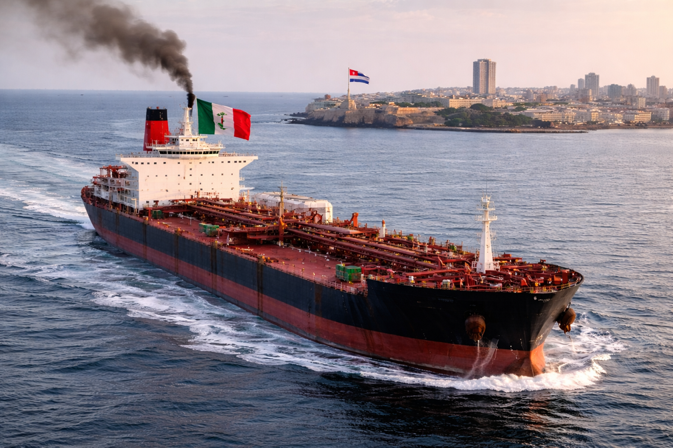 Buque de petróleo mexicano llegando a Cuba