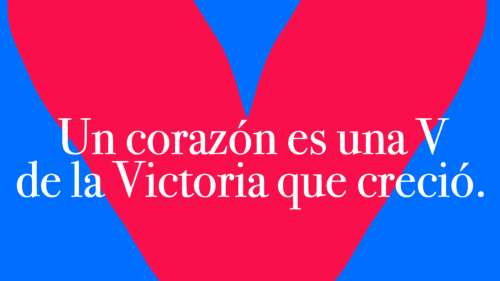 Un corazón es una V de la Victoria que creció