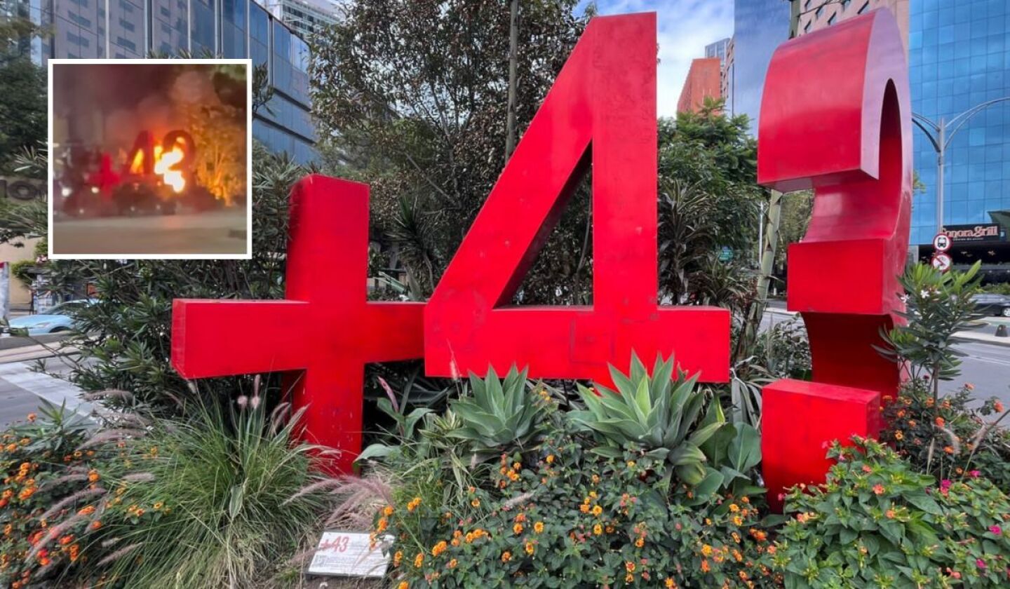 Incendio en el antimonumento de Los 43