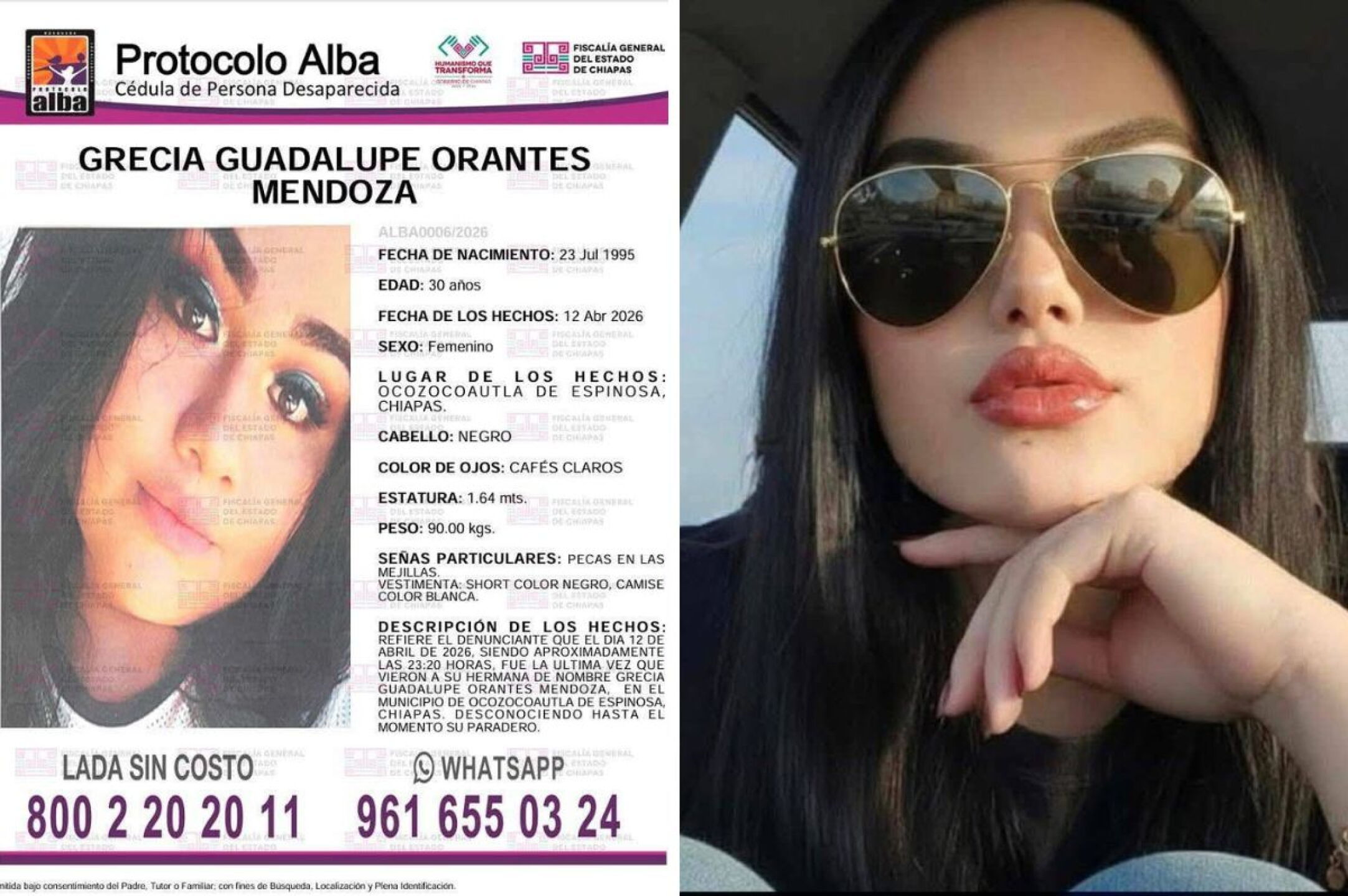 Fotos con filtros dificultan localización de mujer en Chiapas; caso Grecia Orantes desata debate nacional