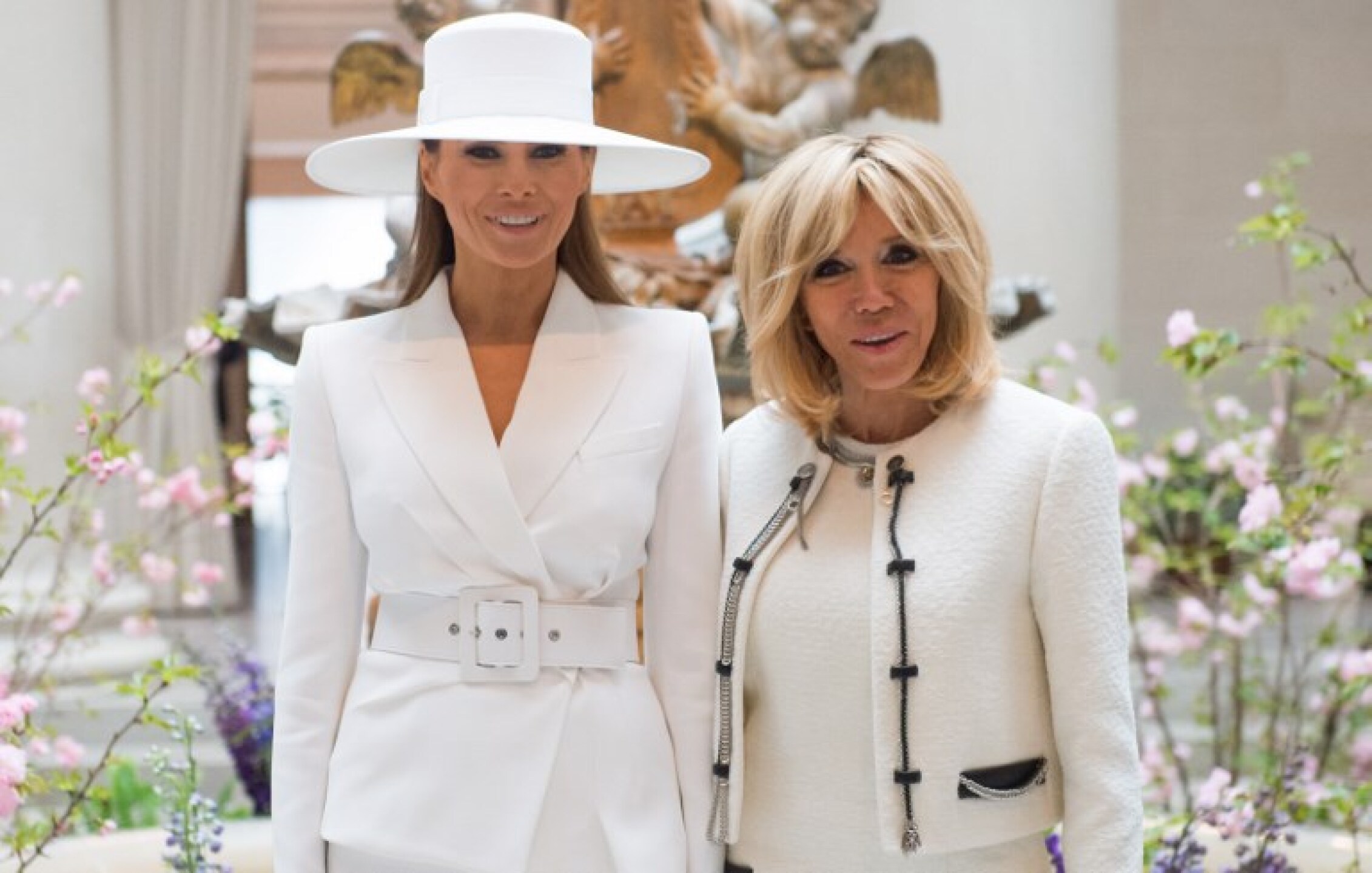 US First Lady First Lady Melania Trump And Mrs. Brigitte Macron visit the National Gallery of Art