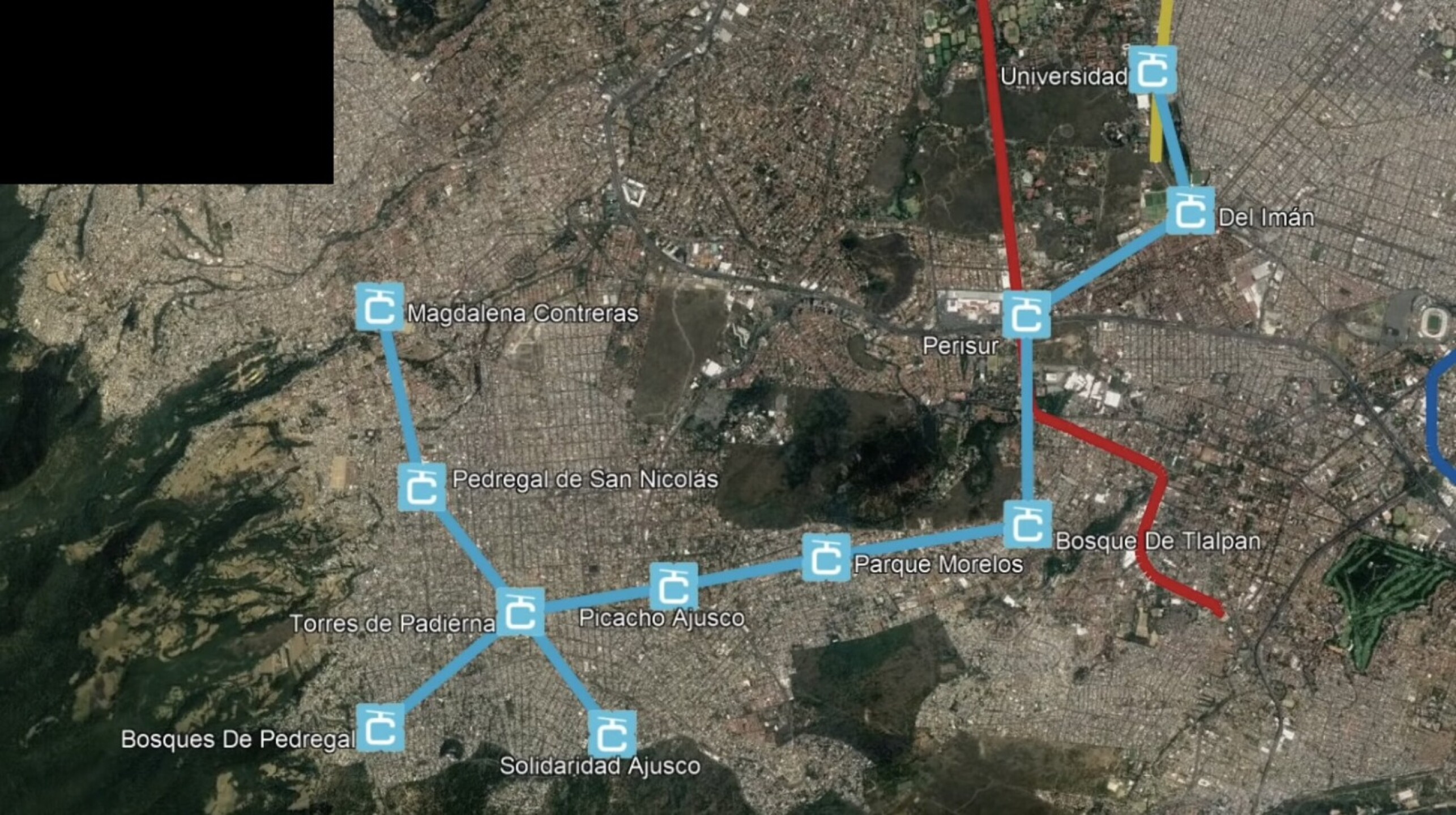 Mapa Cable Bus Avanza proyecto de la Línea 4 del Cablebús en Tlalpan: ¿Qué zonas ...