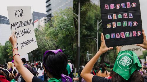 marcha en favor del aborto en CDMX