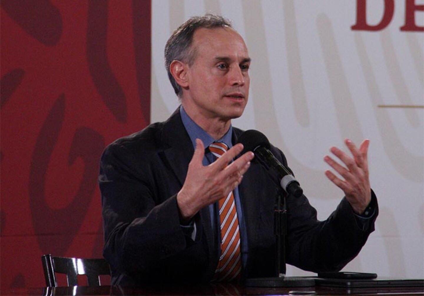 Hugo López-Gatell Ramírez, subsecretario de Prevención y Promoción de la Salud durante la conferencia informe COVID-19 en Palacio Nacional