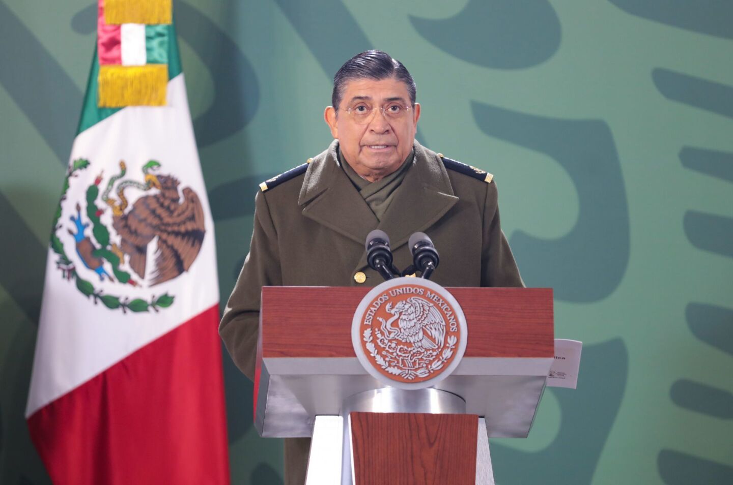 Luis Cresencio Sandoval durante la conferencia matutina desde Zapopan, Jalisco.