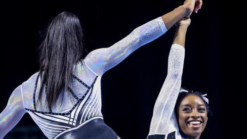 US Gymnast Simone Biles returns to competition after two years