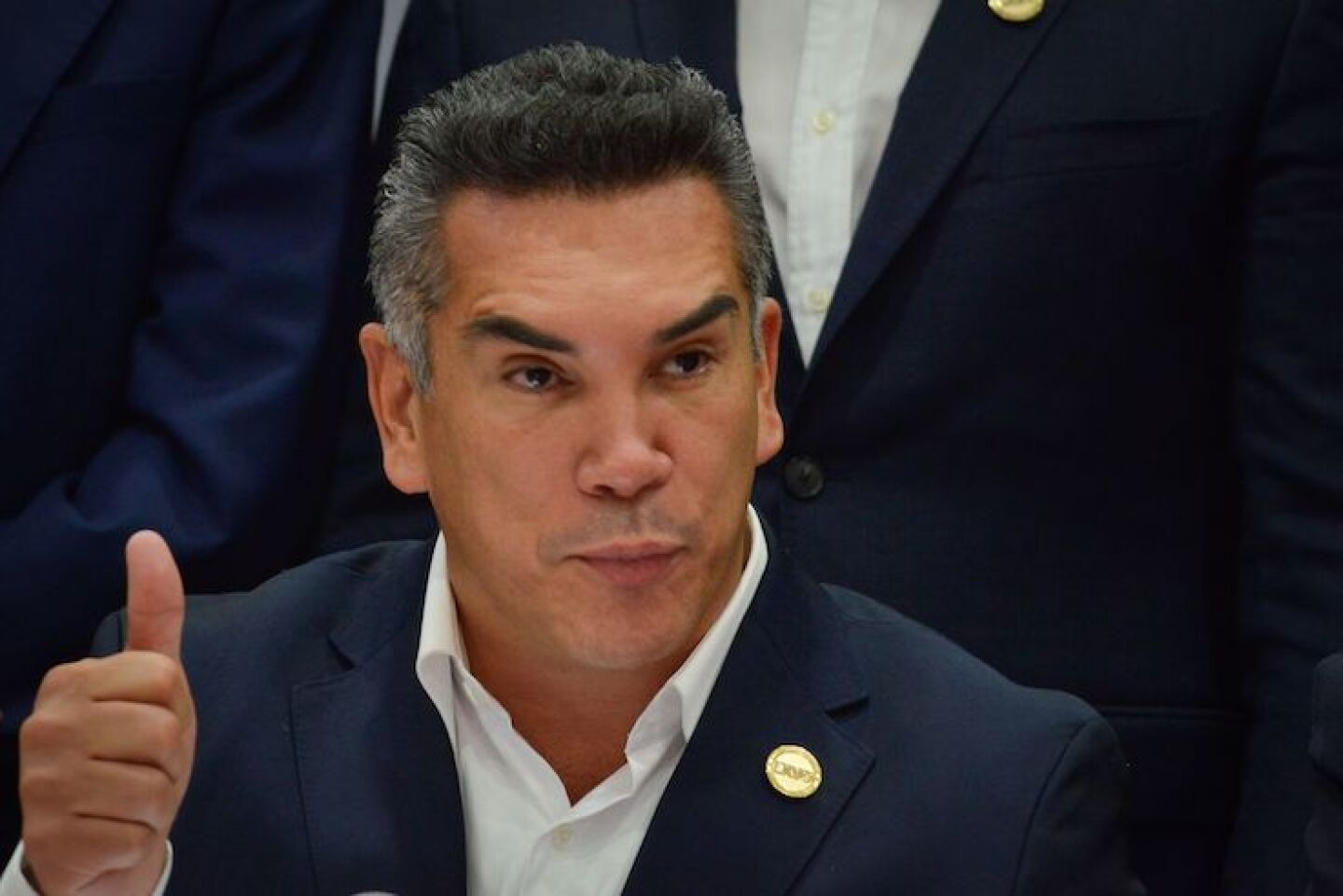 Alejandro Moreno Cárdenas, dirigente nacional del PRI, y Rubén Moreira Valdez, ofreció conferencia de prensa luego de la Primera Reunión Plenaria del Grupo Parlamentario del PRI.