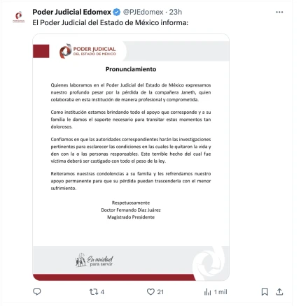 Poder Judicial del Estado de México en X
