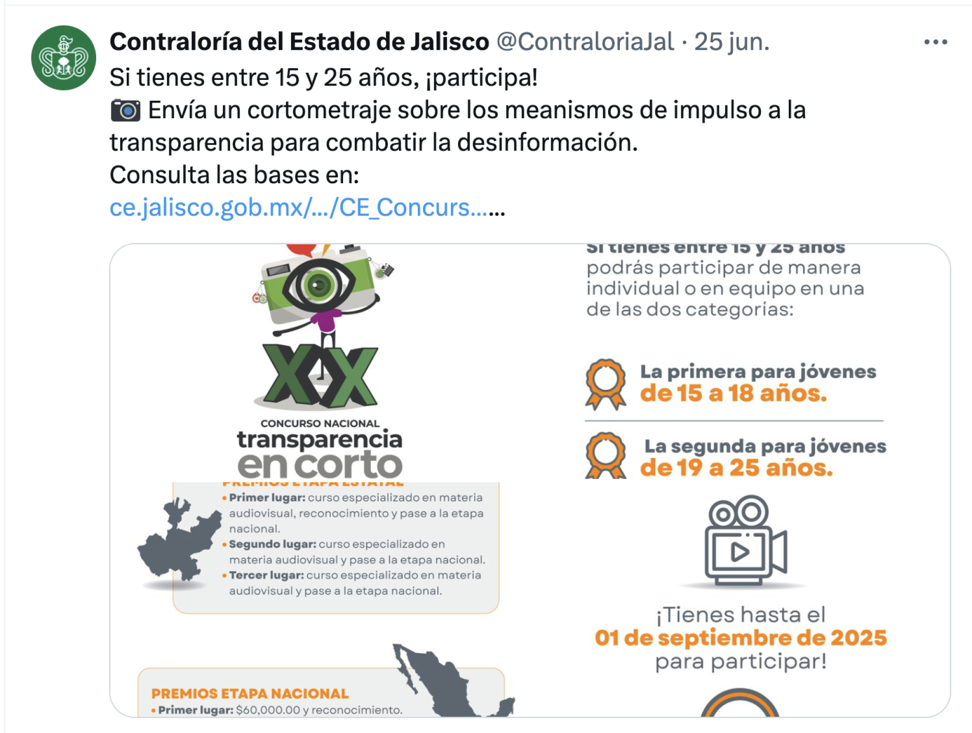 Contraloría de Jalisco - Concurso Nacional de Transparencia